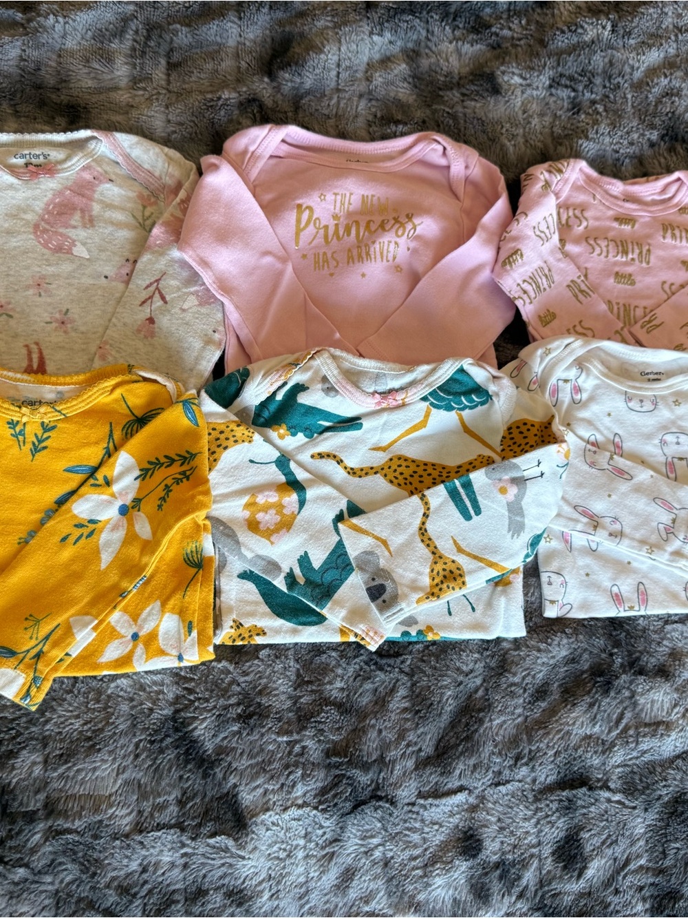 Carter's Yellow, White, Pink & Teal Baby Tops (3-Pack)